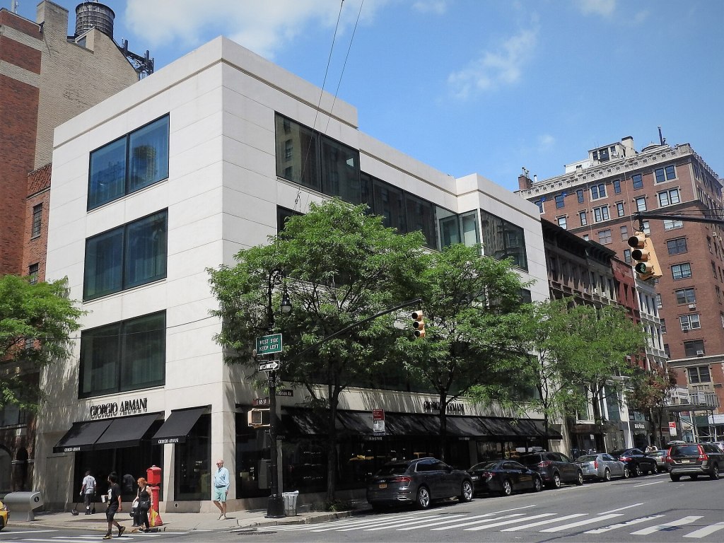 Storefronts on Madison Avenue at East 65th Street on the Upper East Side on a sunny day